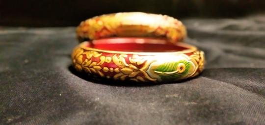 Handmade Usta Art "Premium Pair of Golden Bangles" - image 4